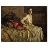 Giulio Salti, Portrait In White, oil on canvas