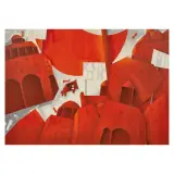 Emilio Tadini, Città italiana, acrylics on canvas