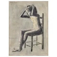 Untitled by Xavier Bueno, Ragazza seduta con fiocco rosa, offered Nov 2025