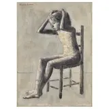 Untitled by Xavier Bueno, Ragazza seduta con fiocco rosa, offered Nov 2025
