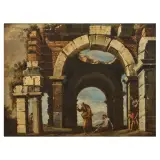 Ascanio Luciano, Ruins With Figures, oil on canvas