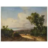 Guido Agostini, A View Of Livorno From The Old Road Of Monte Nero, oil on canvas