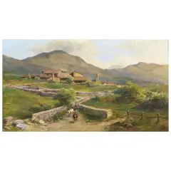 Silvio Poma, A View Of The Countryside, oil on canvas