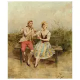 Alfonso Pérez, Gallant Scenes, a pair of paintings