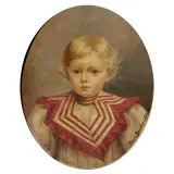 Jeanne Garcin, Portrait Of A Child, oil on canvas