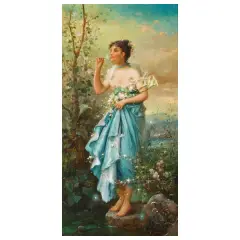 Joseph Bernard, Picking Flowers, oil on panel