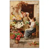 Stefano Novo, The Florists, oil on canvas