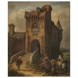 Nicola Sanesi, Castle Entrance, oil on canvas