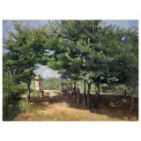 Giulio Salti, View Of Garden, oil on canvas