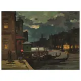 Canal Grande. Venice by Renato Natali, oil on masonite, offered Oct 2025