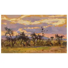 Sunset by Francesco Gioli, oil on panel, offered Oct 2025