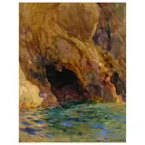Plinio Nomellini, In The Cave, oil on plywood