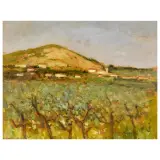 Giovanni Bartolena, Antignano. Monte Burrone, oil on plywood
