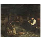 Carl Frithjof Smith, Scène De Ferme, oil on canvas