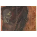 Lorenzo Viani, The Artist, oil on cardboard