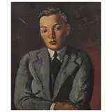 Piero Marussig, Portrait Of A Young Boy, oil on plywood