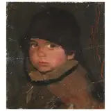 Corrado Michelozzi, Child, oil on cardboard