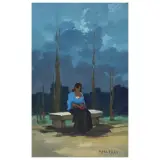 Seated Female Figure by Renato Natali, oil on plywood, offered Oct 2025