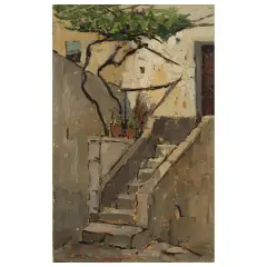 Rustic by Giovanni Lomi, oil on plywood, offered Oct 2025
