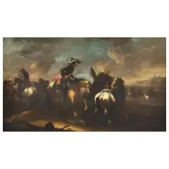 Jan Miel, Battle Scene, oil on canvas
