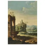 Paolo Anesi, Capriccios With Ruins, a pair of paintings