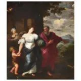 Lazzaro Baldi, Abraham Sends Away Hagar And Ishmael, oil on canvas