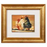 Salvatore Fiume, Mexicans, oil on pressed cardboard