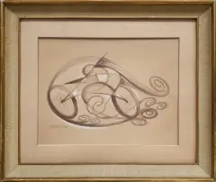 Achille Boni, Velociclo, mixed media on cardboard