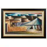 Marcello Scuffi, Il circo in fondo al paese 2000, oil on canvas