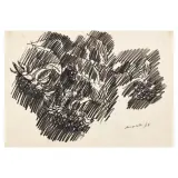 Ennio Morlotti, Cactus 1966, pencil on cardboard