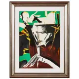 Remo Brindisi, Figure con capretta, oil on canvas