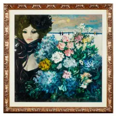 At the seaside by Fausto Liberatore, oil on board, offered Sep 2025