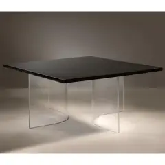 Roberto Monsani, Table, Pvc Bases, Black Lacquered