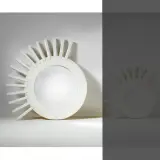 Albert Leclerc, A Couple Of «Occhio» Wall Mirror, White Lacquered