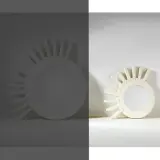 Albert Leclerc, A Couple Of «Occhio» Wall Mirror, White Lacquered