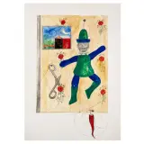 Franco Angeli, Il sarto 1985, mixed media on paper
