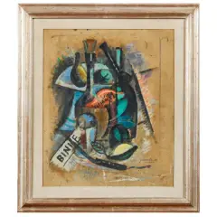 Still life by Quinto Martini, mixed media on cardboard, offered Jul 2025