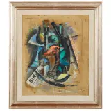 Quinto Martini, Still life, mixed media on cardboard