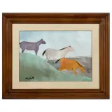 Giuseppe Cesetti, Horses, oil on canvas