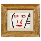 Face by Virgilio Guidi, tempera on canvassed board, offered Jul 2025