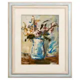 Sergio Scatizzi, Flower vase, oil on cardboard