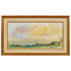 Ernesto Treccani, Landscape, mixed media on canvas