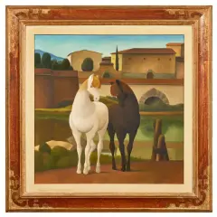 Roberto Masi, Cavalli, oil on canvas