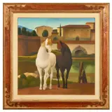Roberto Masi, Cavalli, oil on canvas