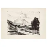 Arturo Tosi, Street, etching