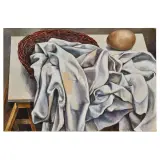 Renato Guttuso, Uovo e drappo bianco 1981