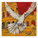 Renato Guttuso, Colomba e colosseo 1972