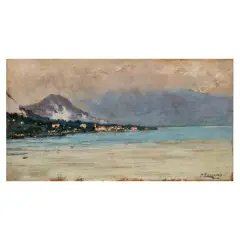Fausto Zonaro, Isola Bella, Lago Maggiore, oil on panel