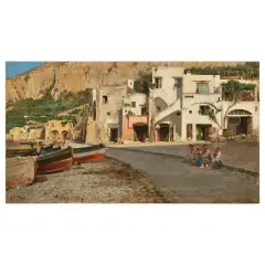 Vincenzo Caprile, Marina Grande In Capri, oil on canvas