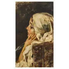 First Thoughts by Vincenzo Irolli, oil on canvas, offered May 2025